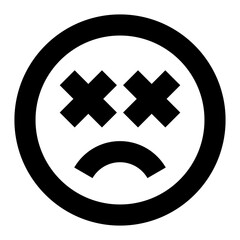 sad dizzy emote smiley line icon 
