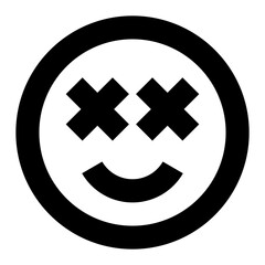  smile dizzy emote smiley line icon 