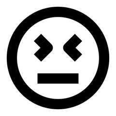 squint emote smiley line icon 