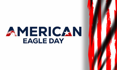 American eagle day  with american flag  on june 20. Vector background