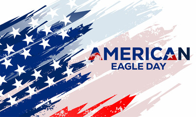 American eagle day  with american flag  on june 20. Vector background