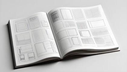 Obraz premium Pages png sketchbook mockup on transparent background