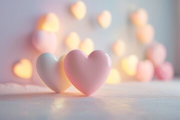 gradient background, colorful hearts