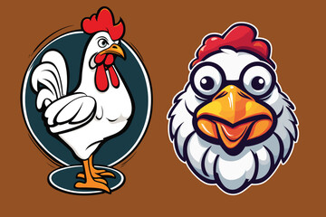 cute cartoon chicken logo suitable for food and beverage businesses