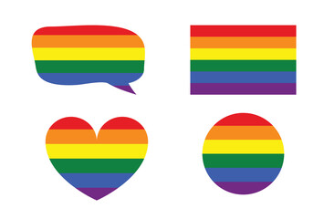 Love is Love, LGBT flag, rainbow color love symbol, pride month in June, vector illustration.
