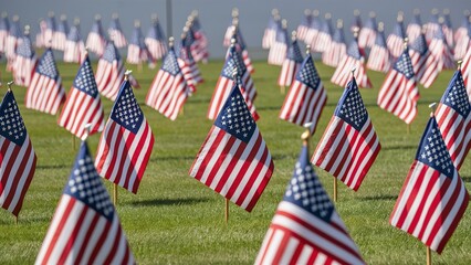 Fototapeta premium Memorial Day with usa flag isolated on background, Generative ai.