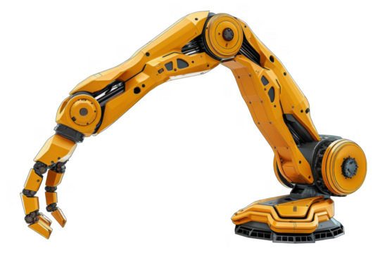 Robotic arm, isolated white background, PNG di-cut style, realistic photo style, object as model