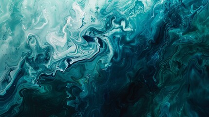 Obraz premium Abstract blue and green gradient paint background with liquid fluid grunge texture