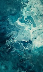 Naklejka premium Abstract teal blue green gradient paint background with liquid fluid grunge texture