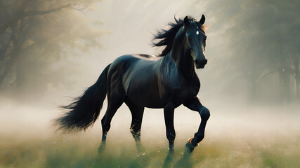 AI image generated black stallion