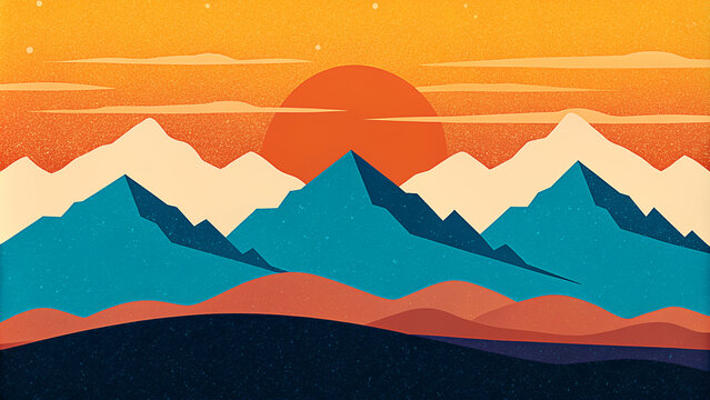 An illustration mountain range for background or presentation concept