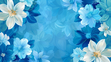 Fresh blue flowers wallpaper background.