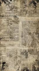 Obraz premium Macro shot highlighting the densely printed, type-filled composition of a newspaper page. Classic, written-word media format