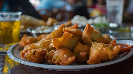 Crunchy Pakora & Savory Samosa Spread. 
Authentic Desi Snack Assortment. 
Irresistible Pakora and Samosa Combo