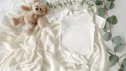 Soft and Snug White Cotton Baby Short Sleeve Bodysuit. 
Adorable Essentials Short Sleeve Bodysuit for Babies