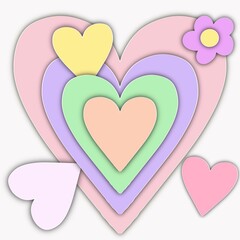 paper cut heart with flowers
