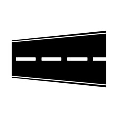 asphalt road icon, silhouette vector isolated on white background. simple and modern design