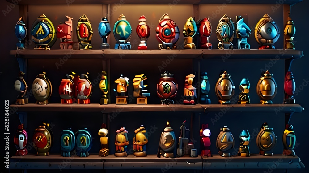 Poster game item collection generative ai