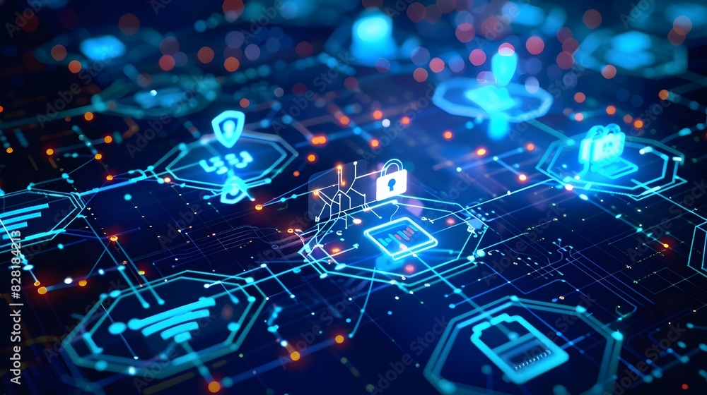 Aufkleber modern network architecture focused on defense layers and mitigation strategies