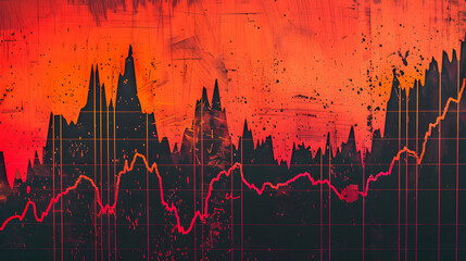stock chart, only with one color tone, popart