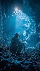 Fototapeta premium subterranean gold mining labourer