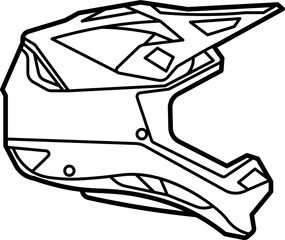 BMX helmet vector outline illustration