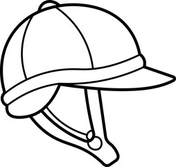 Equestrian helmet vector outline illustration