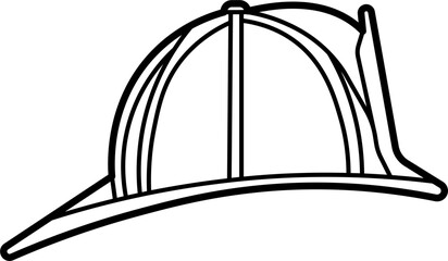 Firefighter helmet vector outline illustration