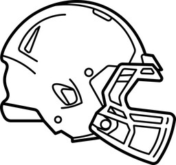 Football helmet vector outline illustration