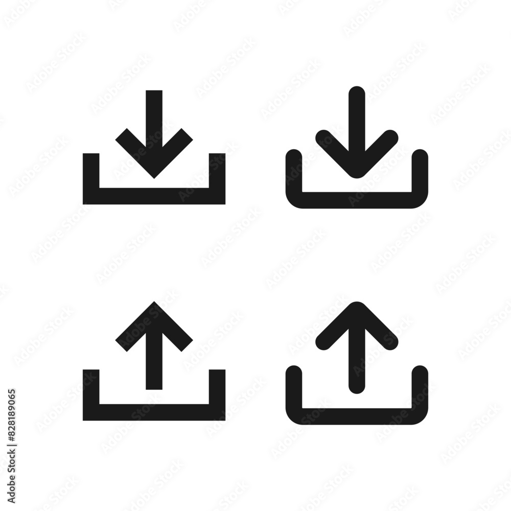 Poster import and export file, download and transfer file icon vector for web and graphic design