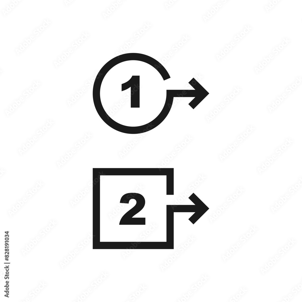 Poster template line arrow for step by step information graphic