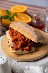 Salchicha huachana sandwich peru peruvian charcuterie food