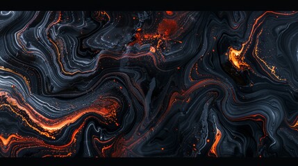black fluid art marbling paint textured background