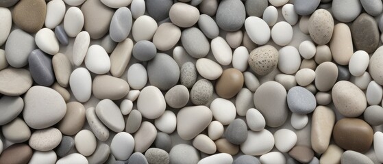 aesthetically pleasing arrangement of smooth, multicolored pebbles.