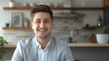 Fototapeta premium Confident Businessman Leads Successful Marketing Team in Modern Office