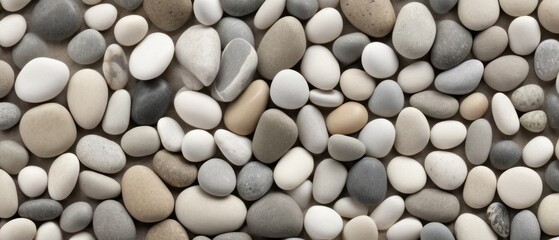 aesthetically pleasing arrangement of smooth, multicolored pebbles.