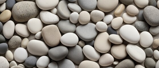 aesthetically pleasing arrangement of smooth, multicolored pebbles.