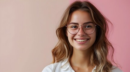 Fototapeta premium Happy Young Executive Assistant Excelling in Corporate Job