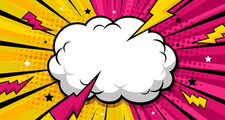 cartoon versus fight with thunder vector illustration