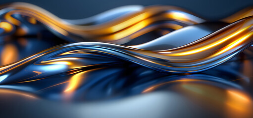 Abstract Blue and Gold Toruses High quality photo