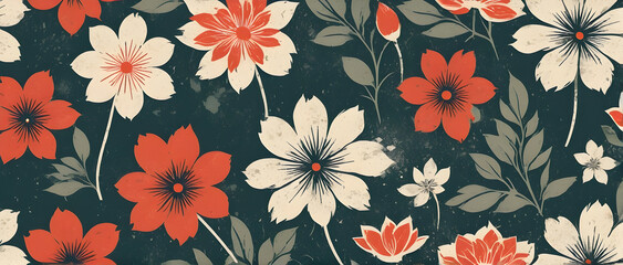 floral pattern abstract background, silhouette art  