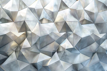 Obraz premium Geometric diamonds in a gradient of platinum silver, showcasing elegance and sophistication.