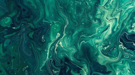 Obraz premium green fluid art marbling paint textured background 