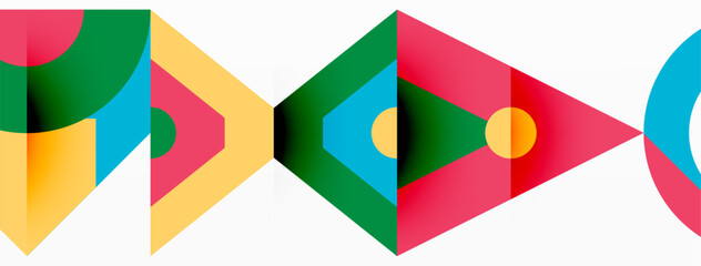 Colorful circle and triangle abstract background. Template for wallpaper, banner, presentation, background