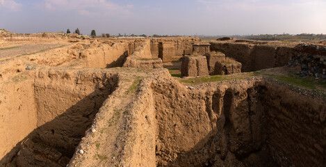 Excavations of the old city of Shamkir. The city of Shamkir. Azerbaijan.