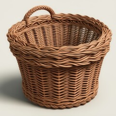 Obraz premium wicker basket isolated on white background
