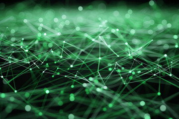 Green connectivity on black, symbolizing advanced and innovative logistic operations.