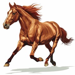 Obraz premium Elegant horse trotting gracefully vector white