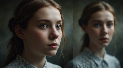 Fototapeta premium Ethereal Portraits: Create portraits where the subject's features are blurred or obscured, emphasizing the essence of the individual rather than their physical appearance.