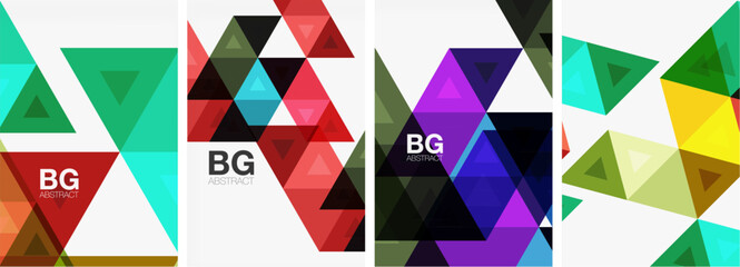 Bright colorful triangle geometric posters